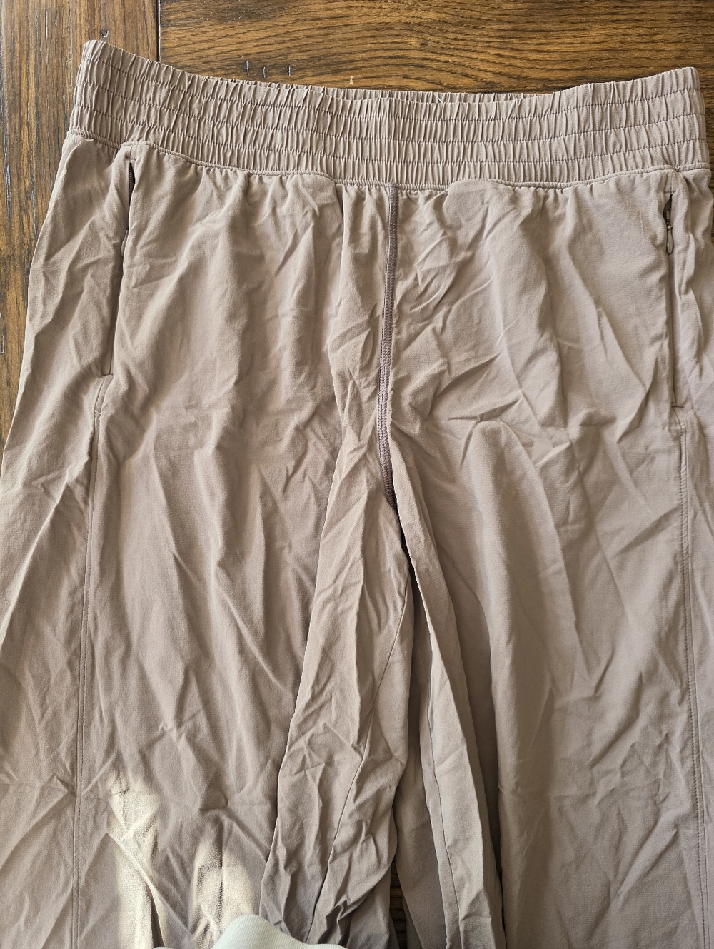 FLX Light Taupe Elastic Wide Leg Track  Pants